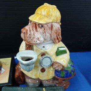 OMNIBUS FITZ & FLOYD SHERLOCK DOG FIGURAL TEAPOT 1994 COLLECTIBLE